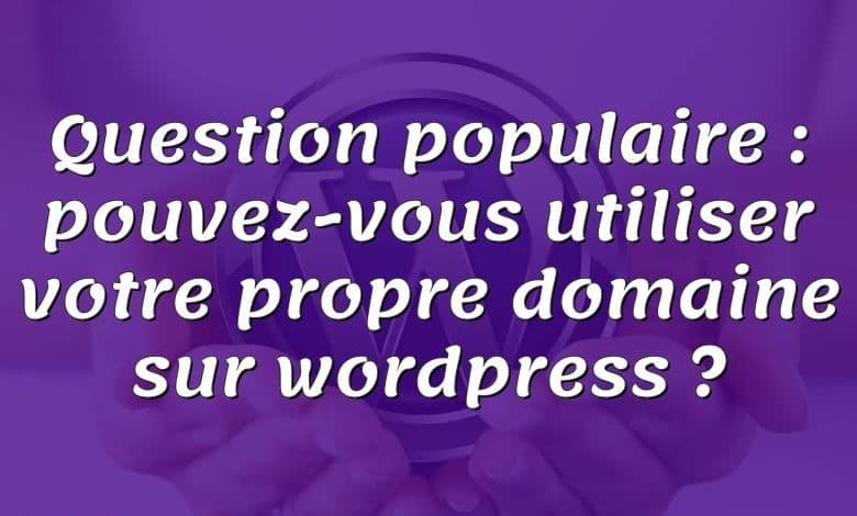 Question populaire : pouvez-vous utiliser votre propre domaine sur wordpress ?